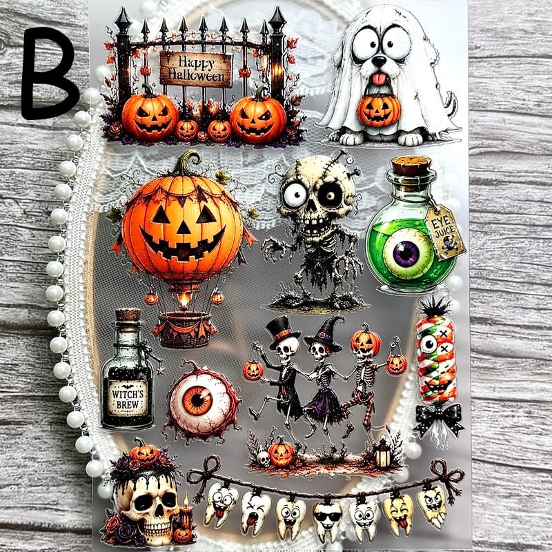  Halloween embossed stickers