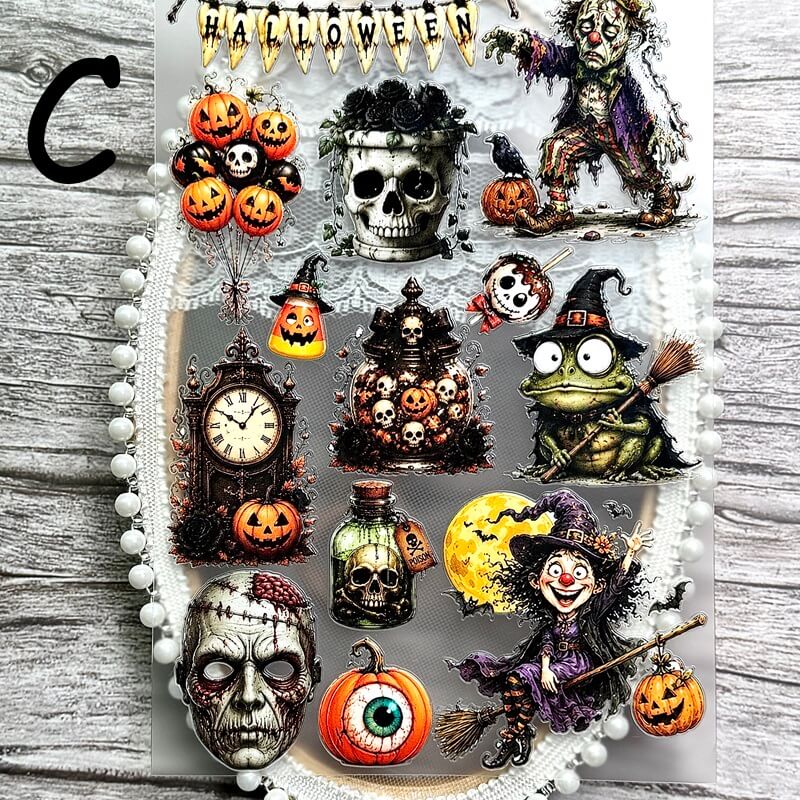  Halloween embossed stickers