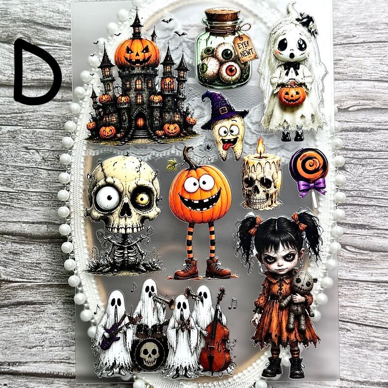  Halloween embossed stickers