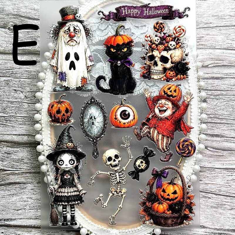  Halloween embossed stickers