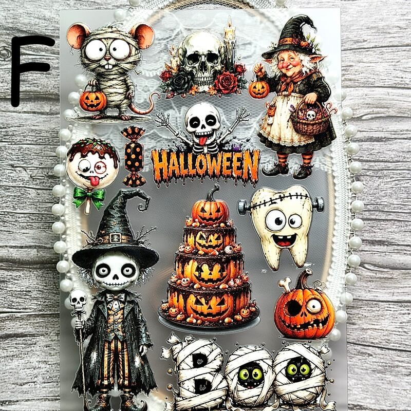  Halloween embossed stickers