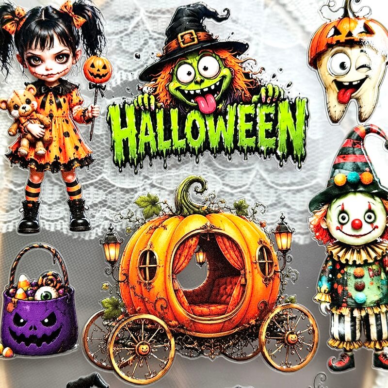  Halloween embossed stickers