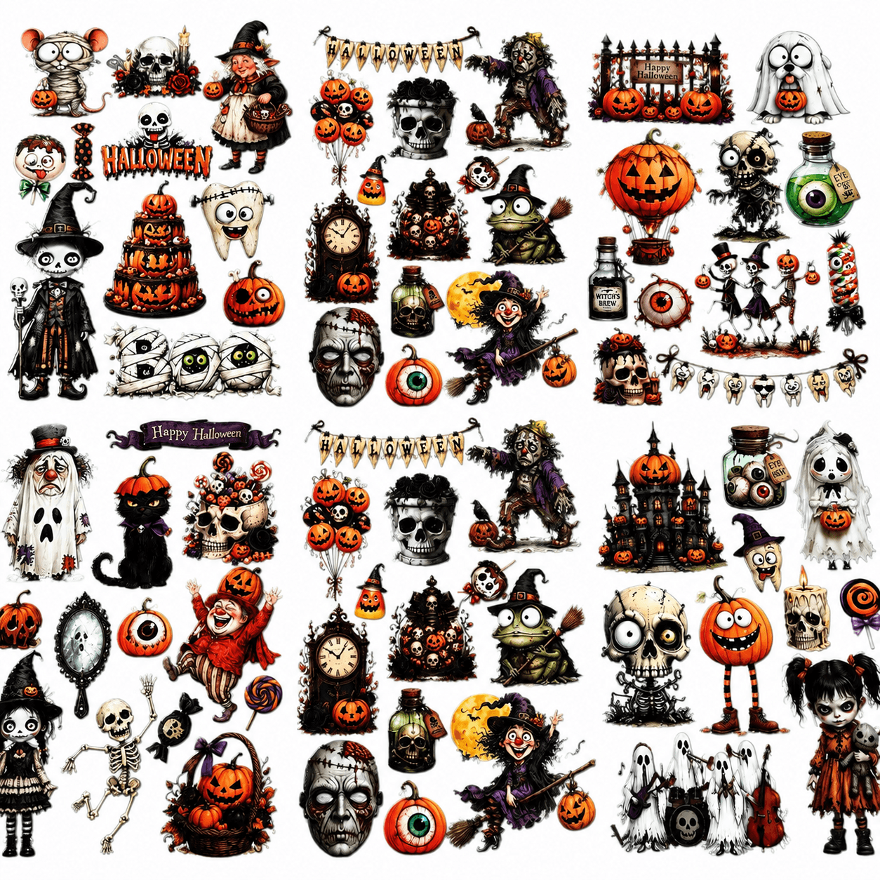  Halloween embossed stickers