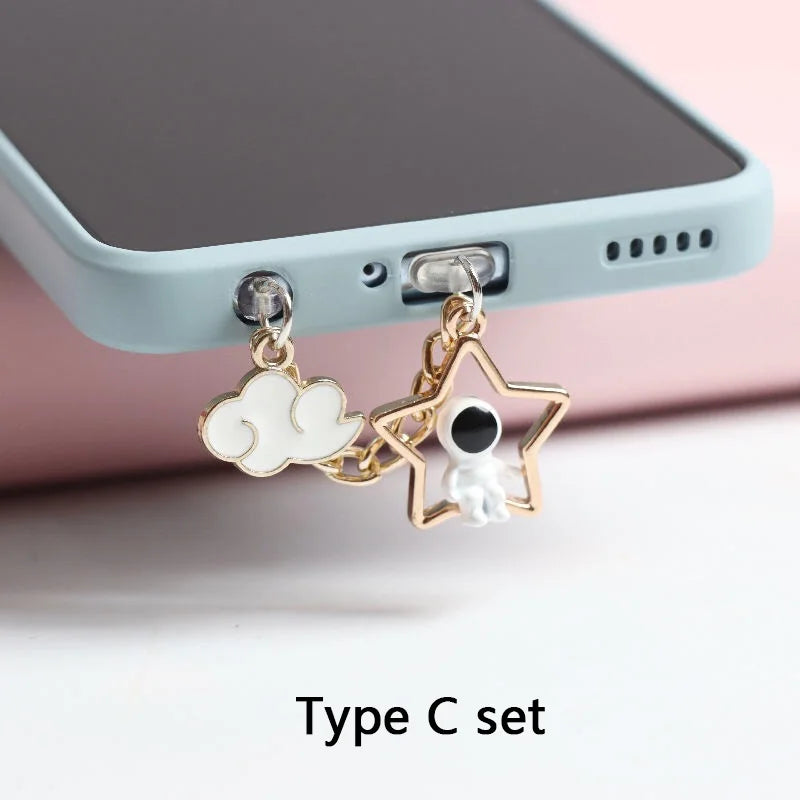 Astronaut Dust Plug Charm Cute Charge Port Anti Dust Plug Kawaii Usb 