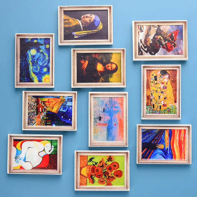 Collectible Resin Fridge Magnets with Portrait Images, Creative Home Decor, Magnetic Stickers, Gift