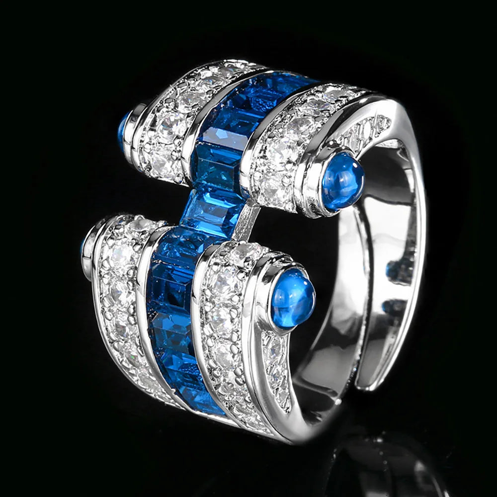 Lab-Grown Ruby, Emerald & Sapphire Cocktail Ring 