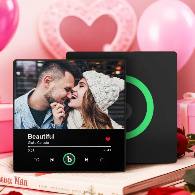 FridgeBeats Framed 4.0 Personalized Music Fridge Magnet with Photo Playable Song Keepsake Gift Valentines Gift for Lover