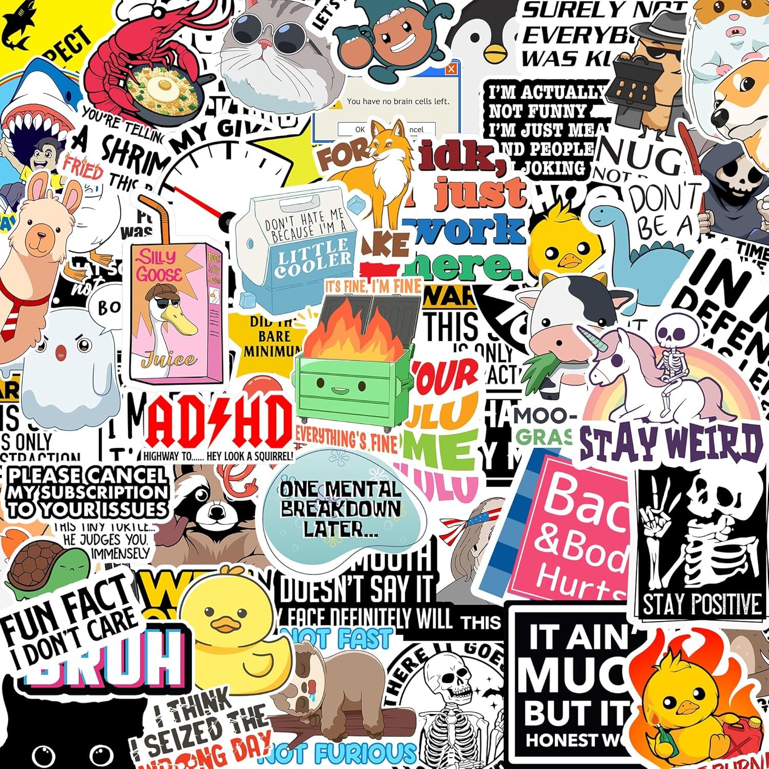  Funny Saying Stickers