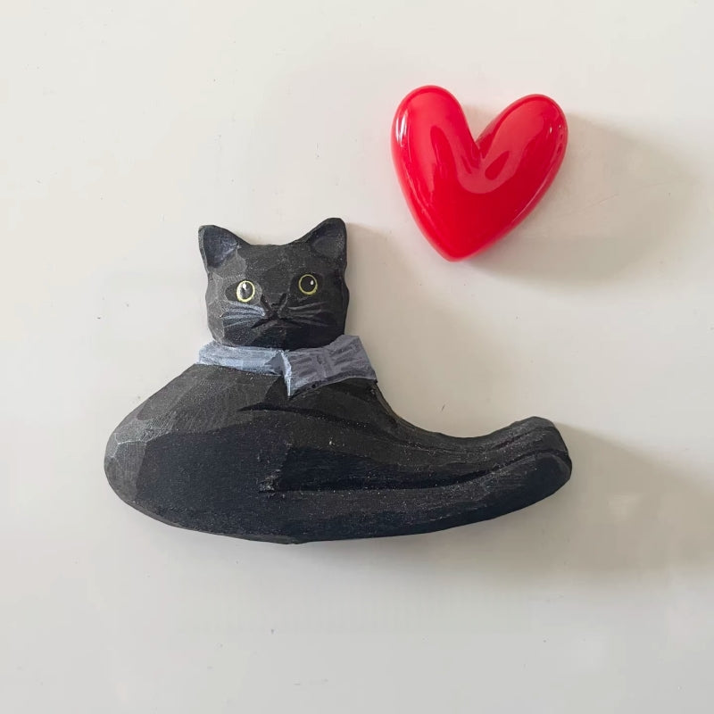 Cat Wooden Fridge Magnet Handmade