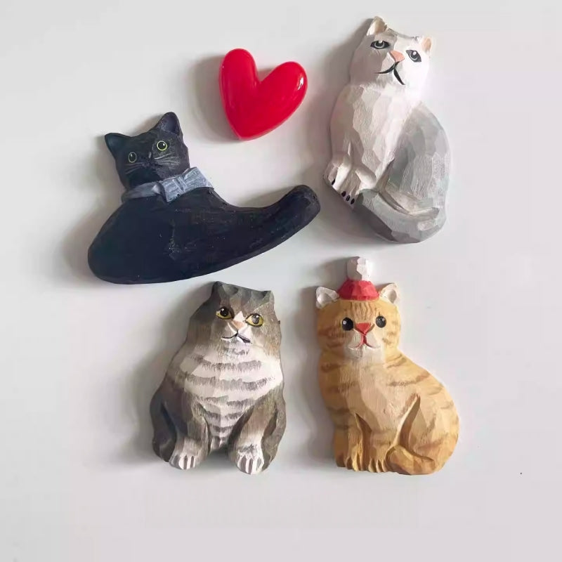 Cat Wooden Fridge Magnet Handmade