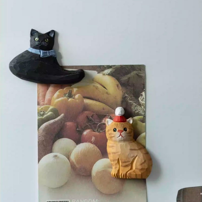 Cat Wooden Fridge Magnet Handmade