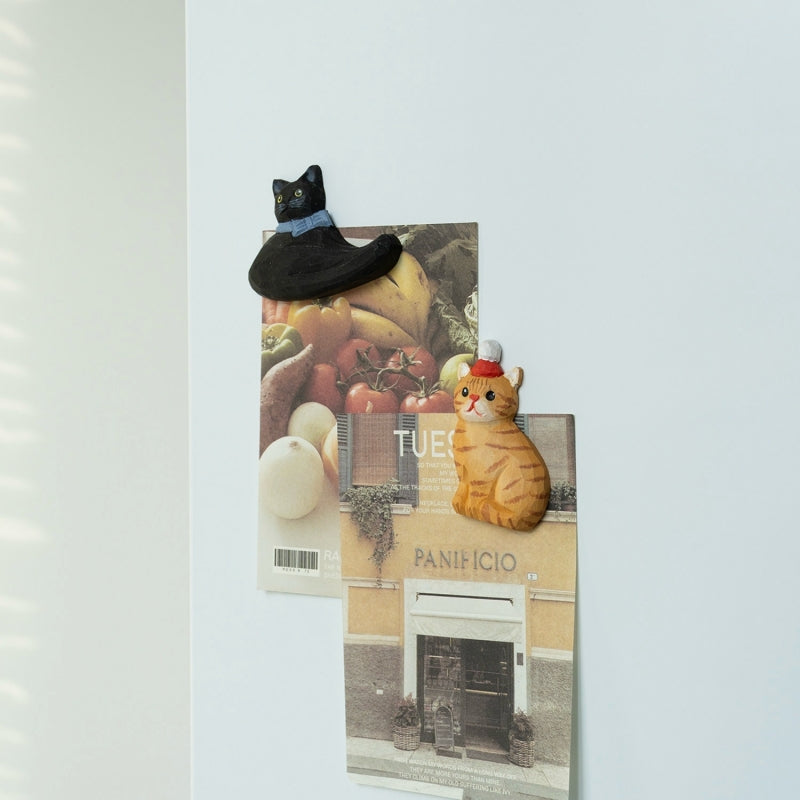 Cat Wooden Fridge Magnet Handmade