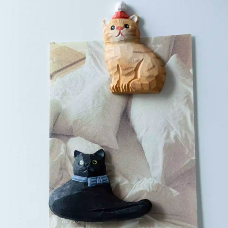 Cat Wooden Fridge Magnet Handmade