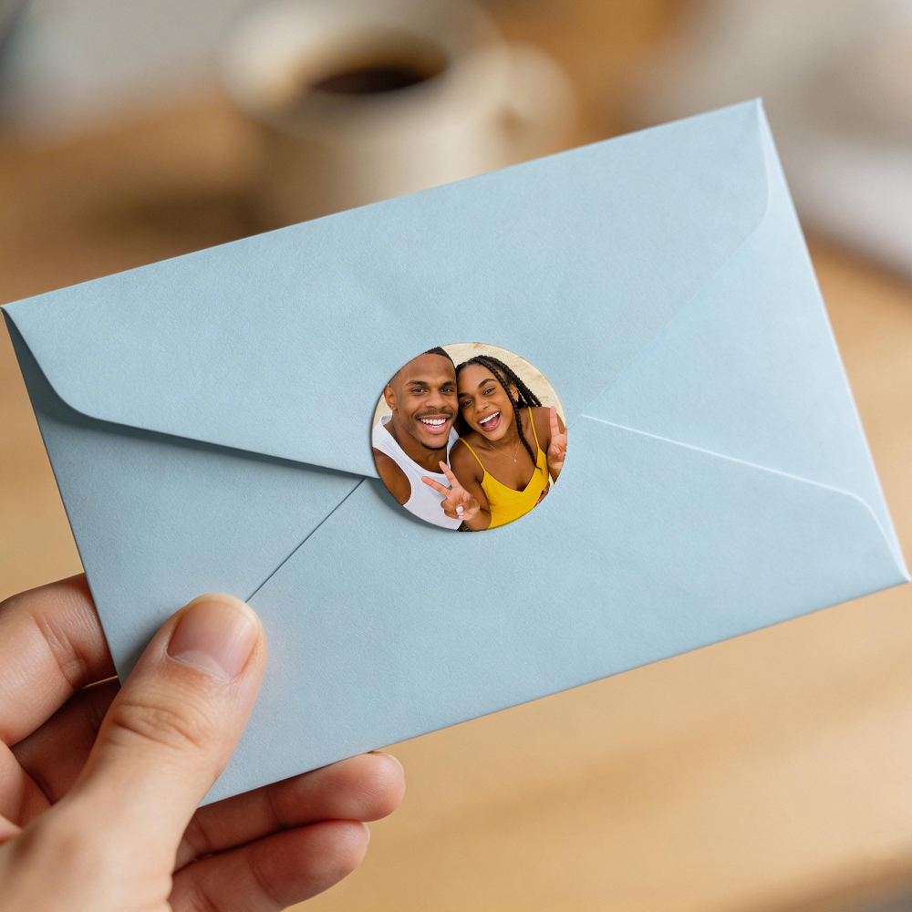 Set of 15 custom photo tag stickers