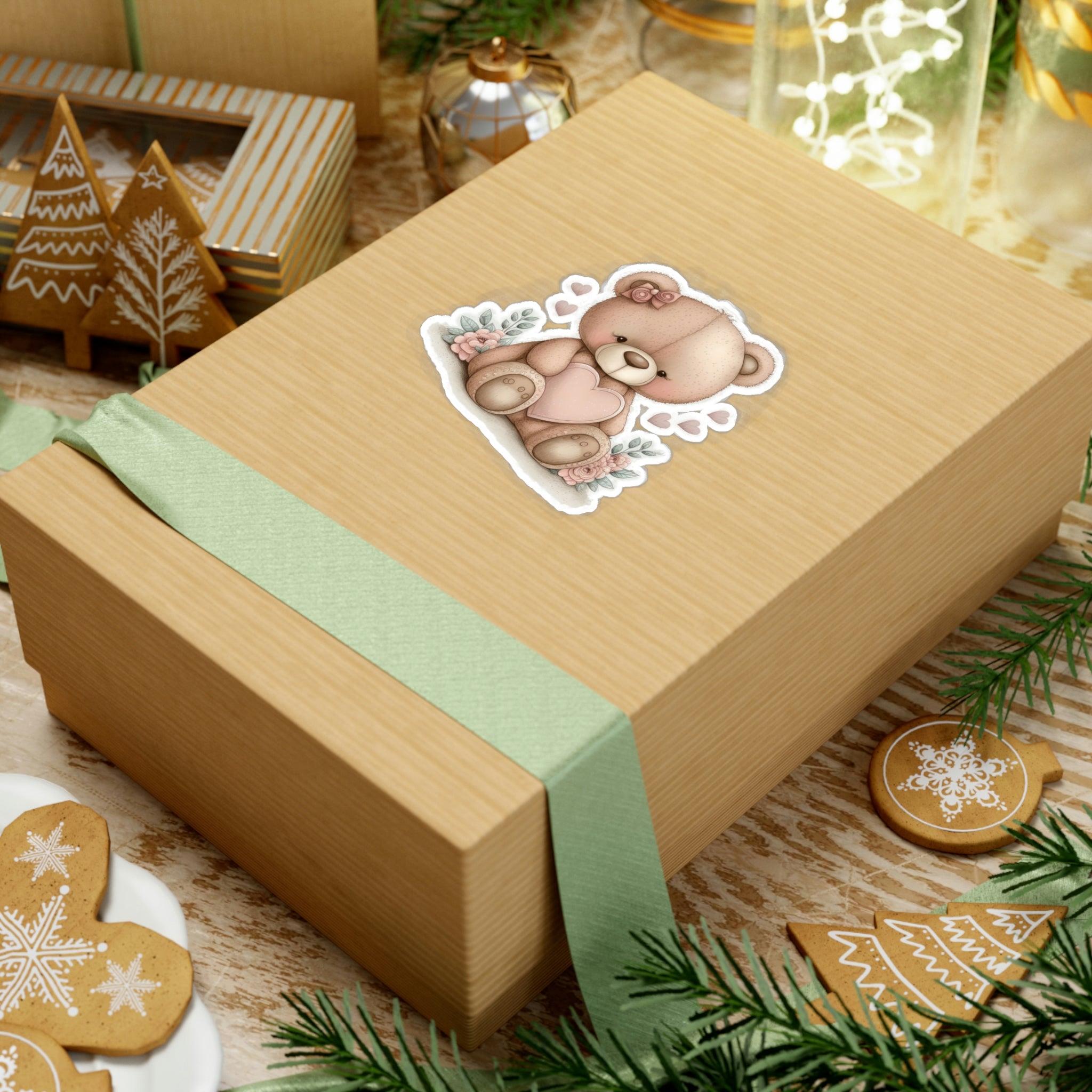 Adorable Retro Teddy Bear Illustration – Pink Blush Perfect for Love Celebrations