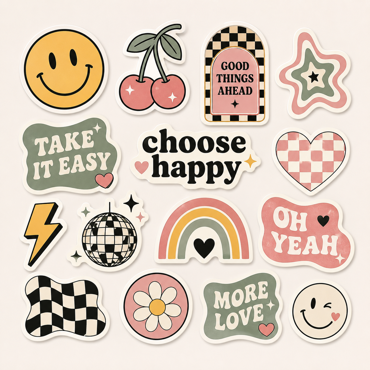 10-Piece Glossy Epoxy Resin Phone Sticker Set