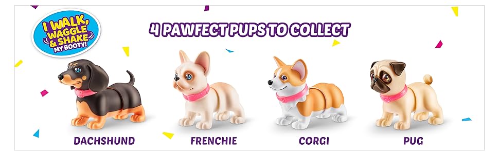 Pets Alive Booty Shaking Pups pug corgi bulldog dog toys mini pet