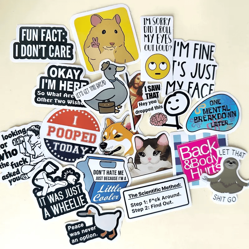 🔥💡130PCS Funny Saying Sticker Pack - Snarky, Sarcastic Bold Humor Vinyl Waterproof Meme stickers for laptop-LuvMyGift.com