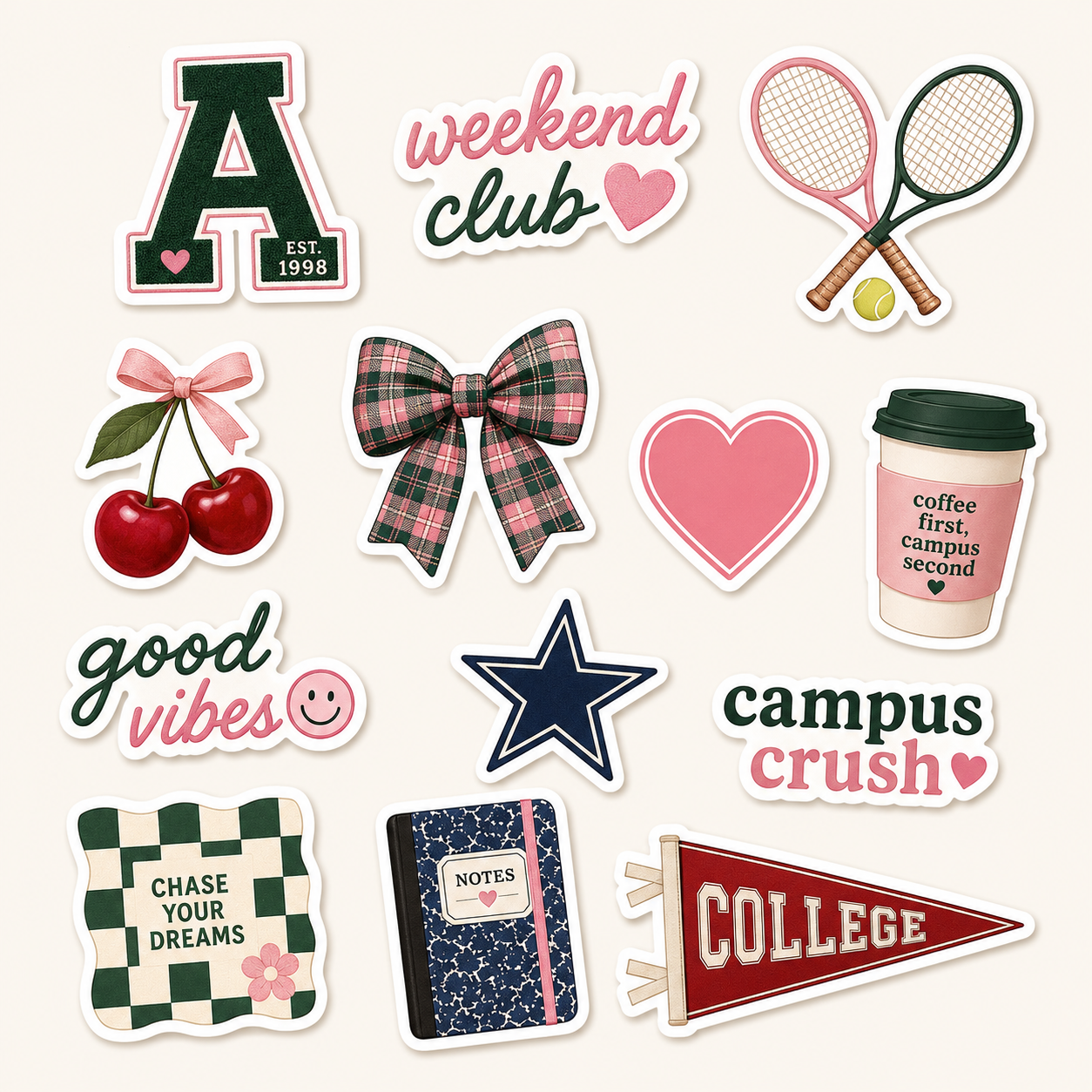 10-Piece Glossy Epoxy Resin Phone Sticker Set