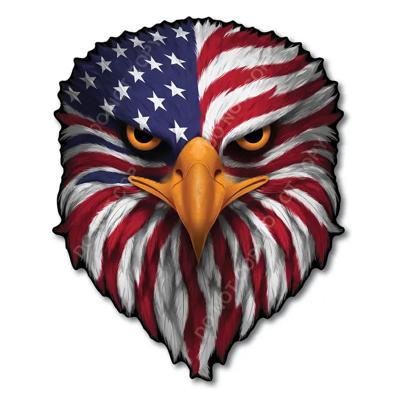 Reflective Eyes Eagle Decal 