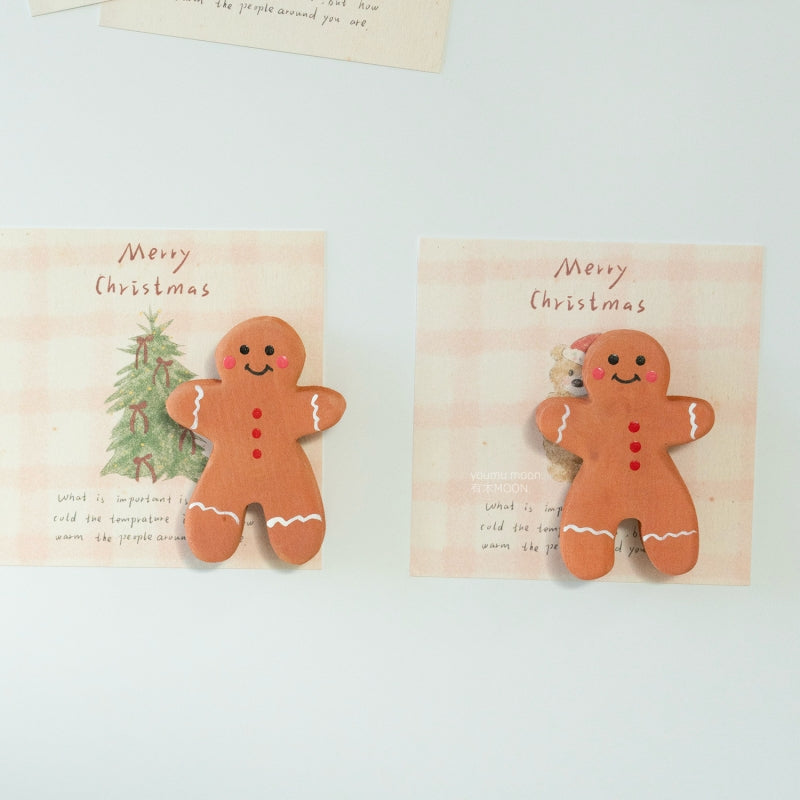 Gingerbread Man Wooden Fridge Magnet Handmade