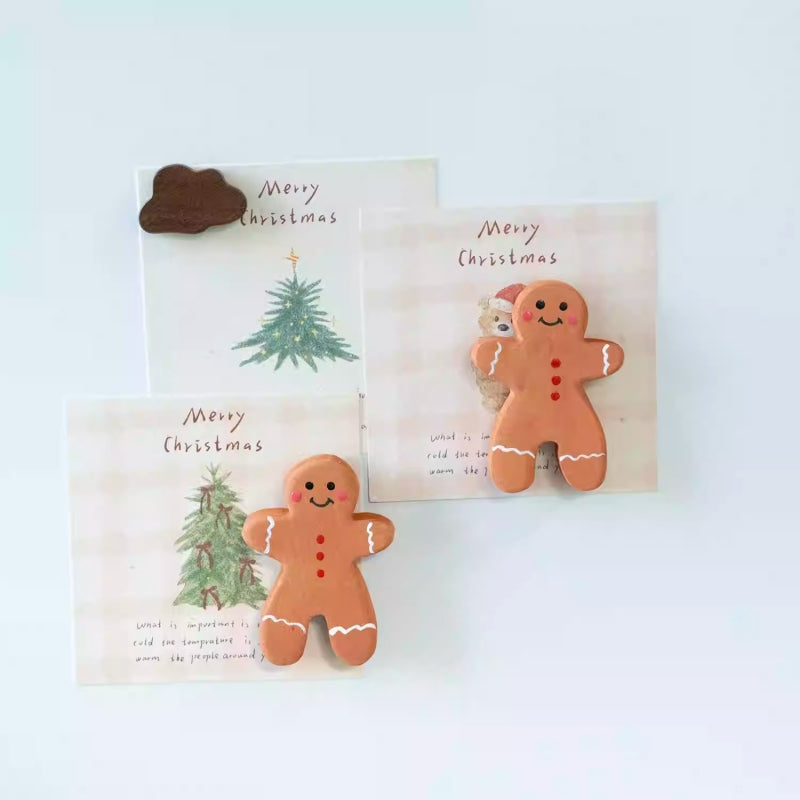 Gingerbread Man Wooden Fridge Magnet Handmade