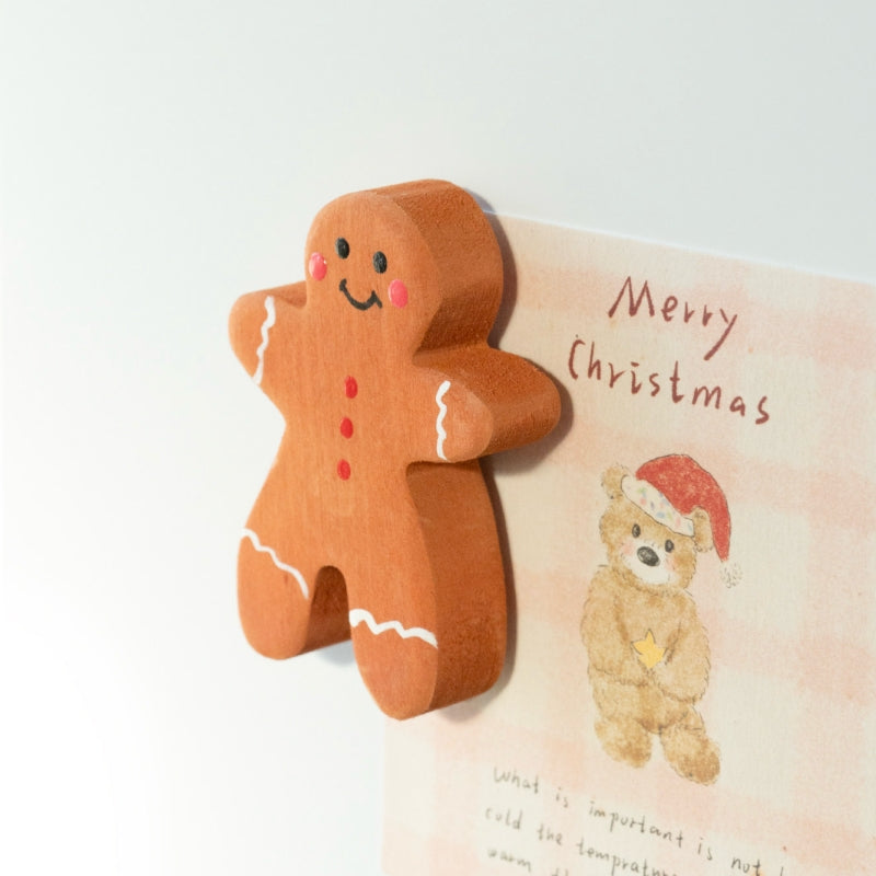 Gingerbread Man Wooden Fridge Magnet Handmade
