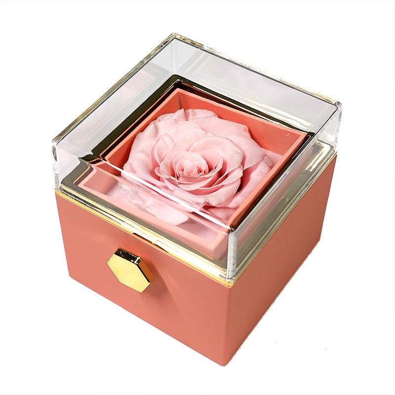 Eternal Rose Rotating Box With Pure Silver Necklace Gift Set