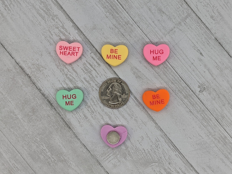 Conversation Heart Magnets - Set of 6