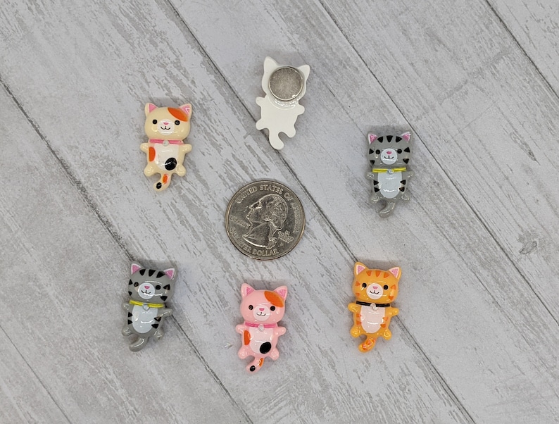 Cute Happy Kitten Cat Magnets -  Set of 6