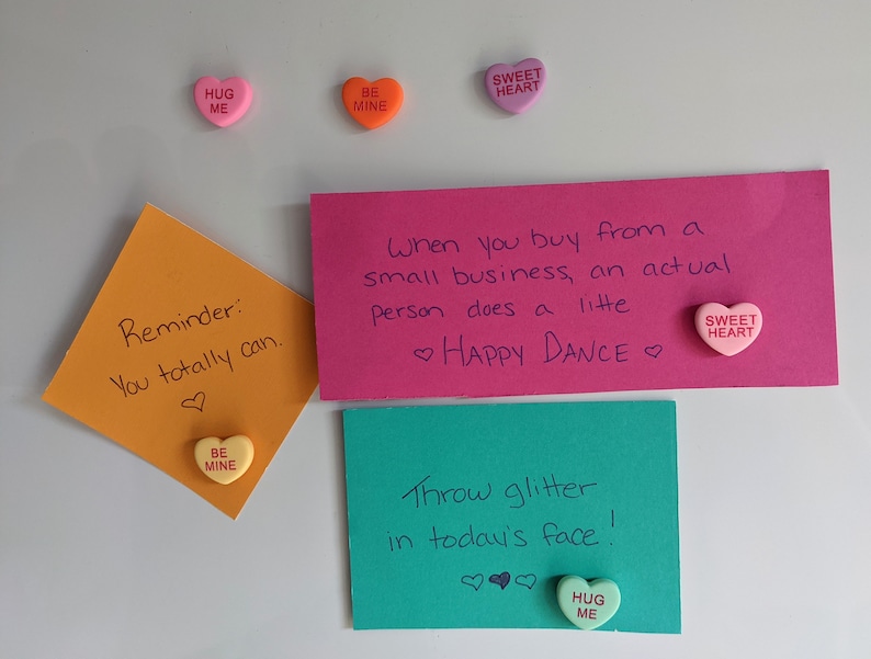 Conversation Heart Magnets - Set of 6