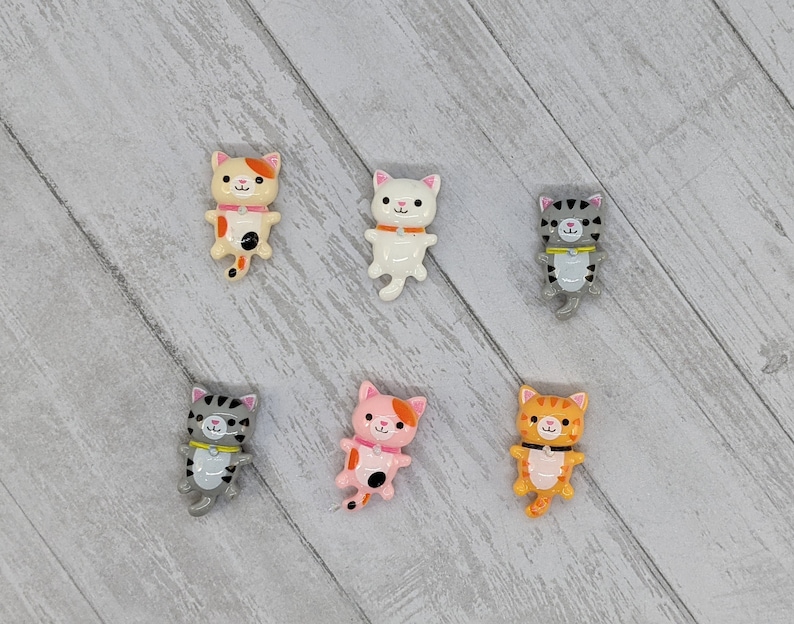 Cute Happy Kitten Cat Magnets -  Set of 6