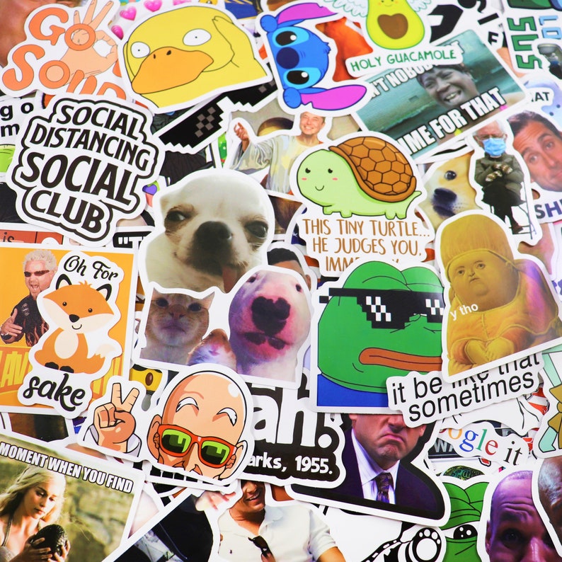  Internet funny DIY stickers for hydroflask laptop luggage