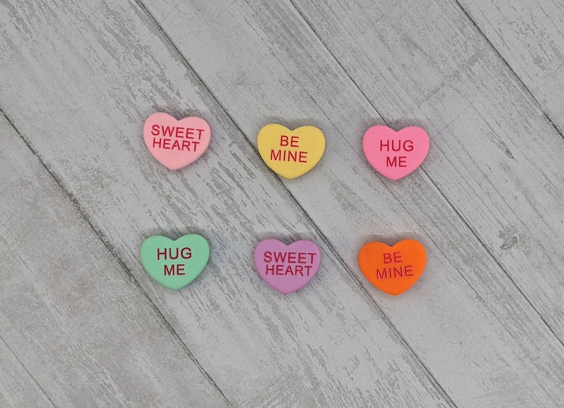 Conversation Heart Magnets - Set of 6