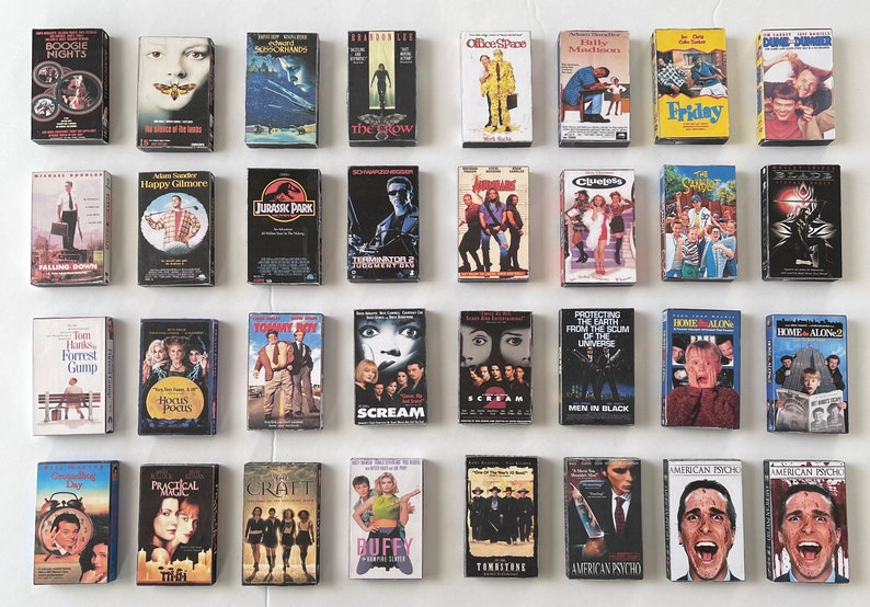 Retro VHS 90's Movies Mini Magnets 
