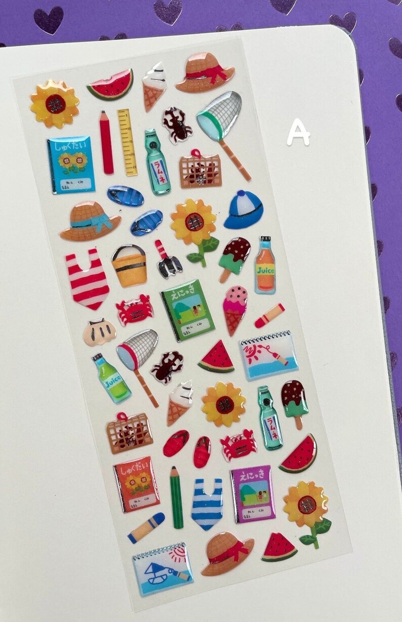 Summer Epoxy Stickers: Ice Cream & Beach Theme - Active Corporation