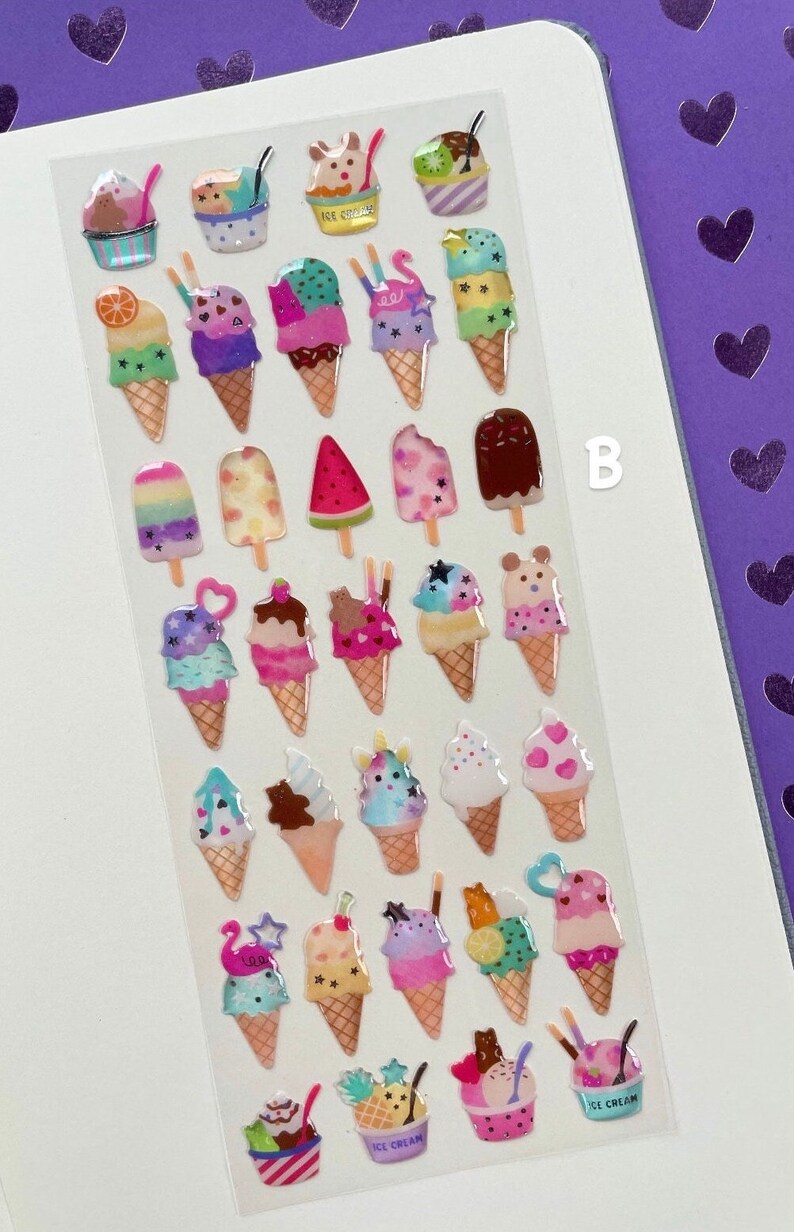 Summer Epoxy Stickers: Ice Cream & Beach Theme - Active Corporation