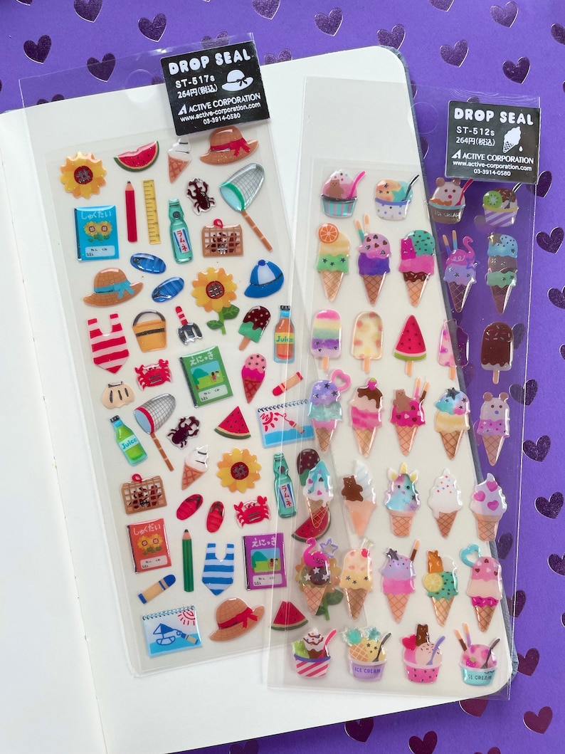 Summer Epoxy Stickers: Ice Cream & Beach Theme - Active Corporation