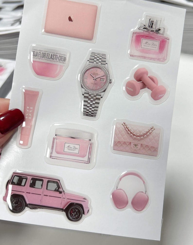 3D Epoxy Vinyl Stickers: Waterproof Glossy Decals for Laptop, Journal