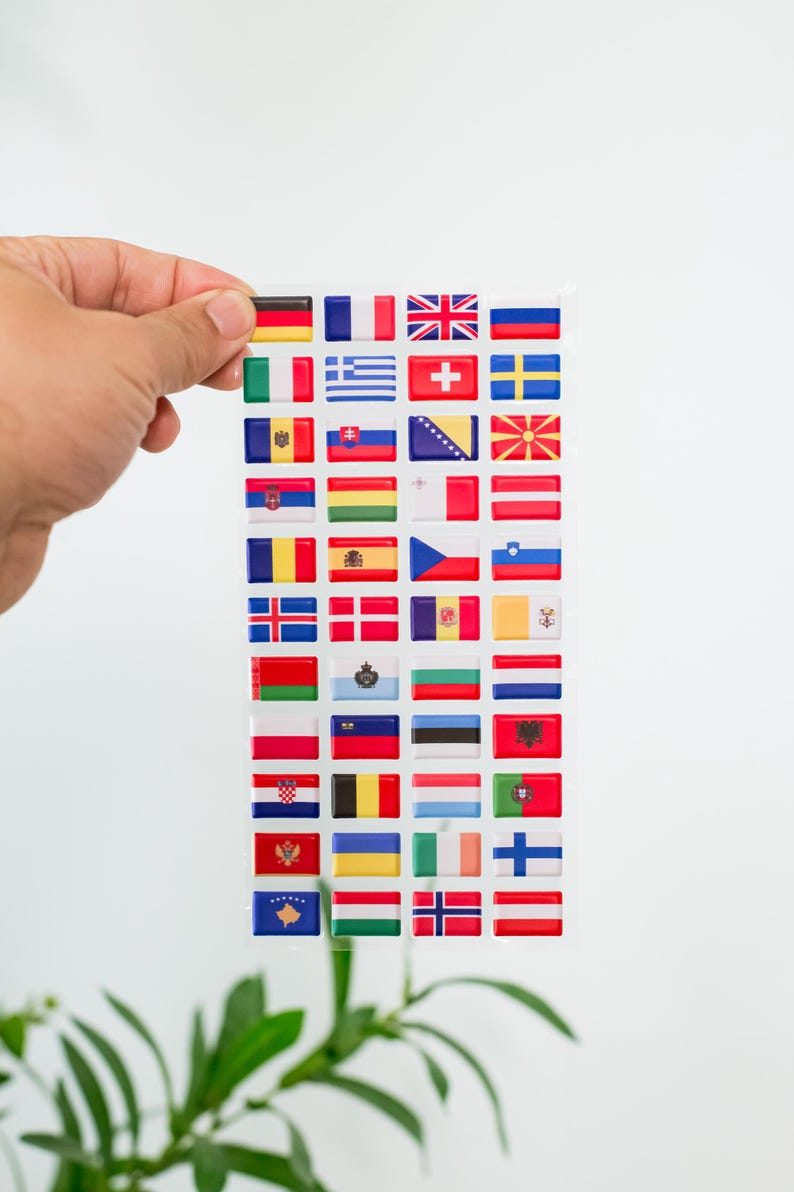3D Bubble Flag Stickers 