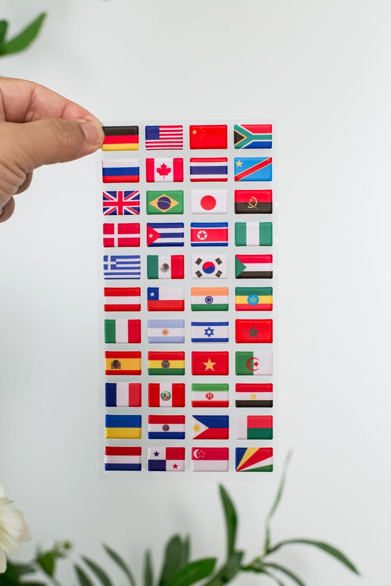 3D Bubble Flag Stickers 