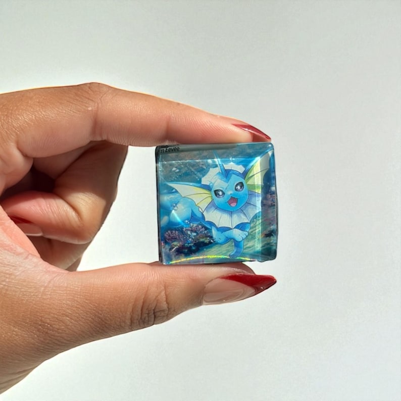 Upcycled Trading Card Magnet: Handmade Fridge Decor, Gift for Gamers