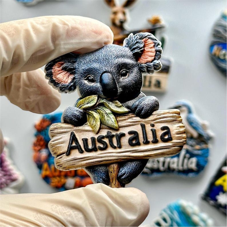 Hand Painted Australia Fridge Magnet
