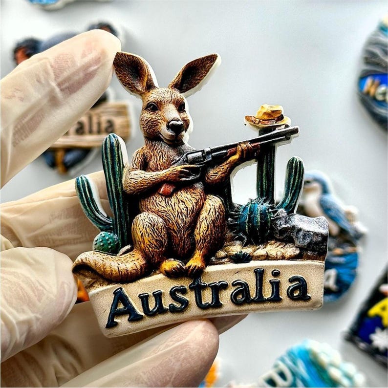 Hand Painted Australia Fridge Magnet