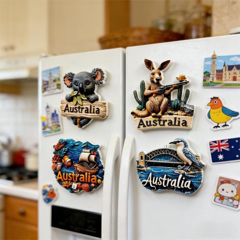 Hand Painted Australia Fridge Magnet