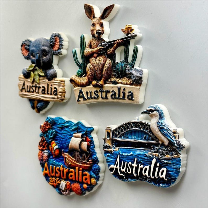 Hand Painted Australia Fridge Magnet