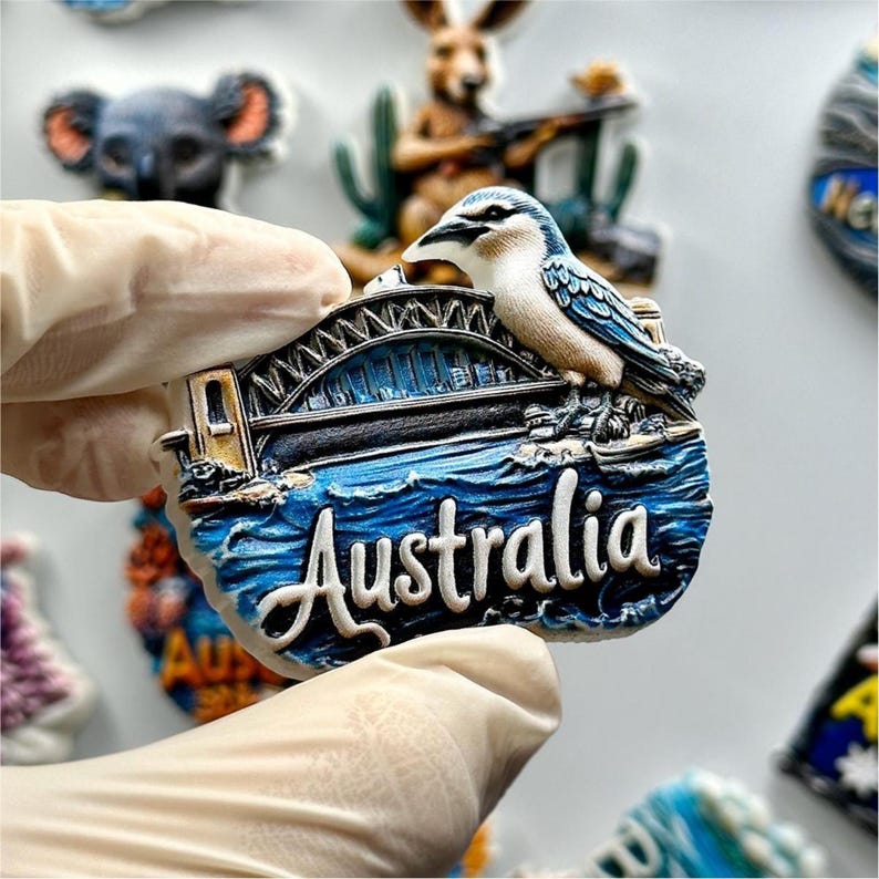 Hand Painted Australia Fridge Magnet