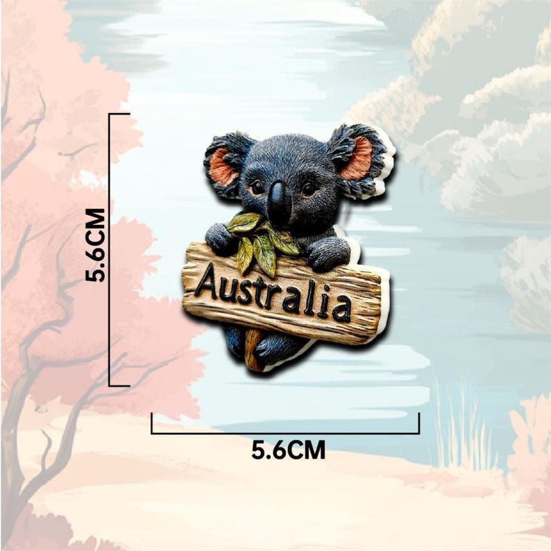 Hand Painted Australia Fridge Magnet
