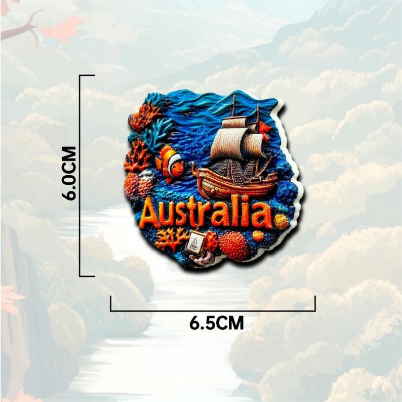 Hand Painted Australia Fridge Magnet