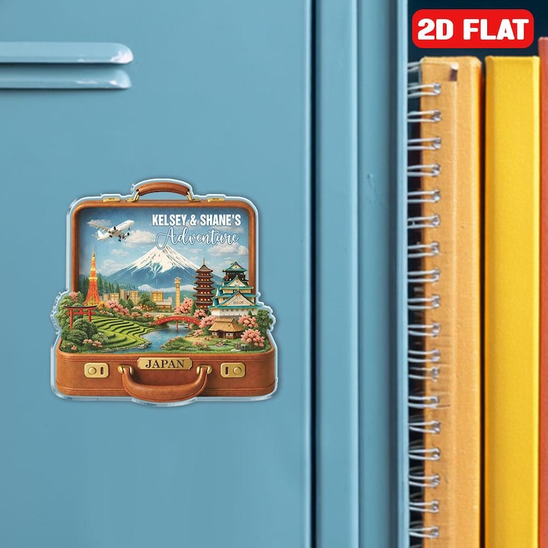 Japan Travel Fridge Magnet Personalized Suitcase Travel Kitchen Magnet Custom Destination Landmark Magnet Japan Trip Souvenir Holiday Gift